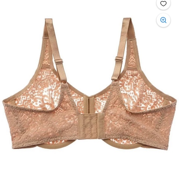 Wacoal Women's Plus-size Halo Lace Full Coverage Underwire Bra, Toast, 38D - Picture 2 of 3